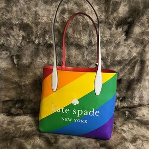 Kate Spade reversible multi/red tote